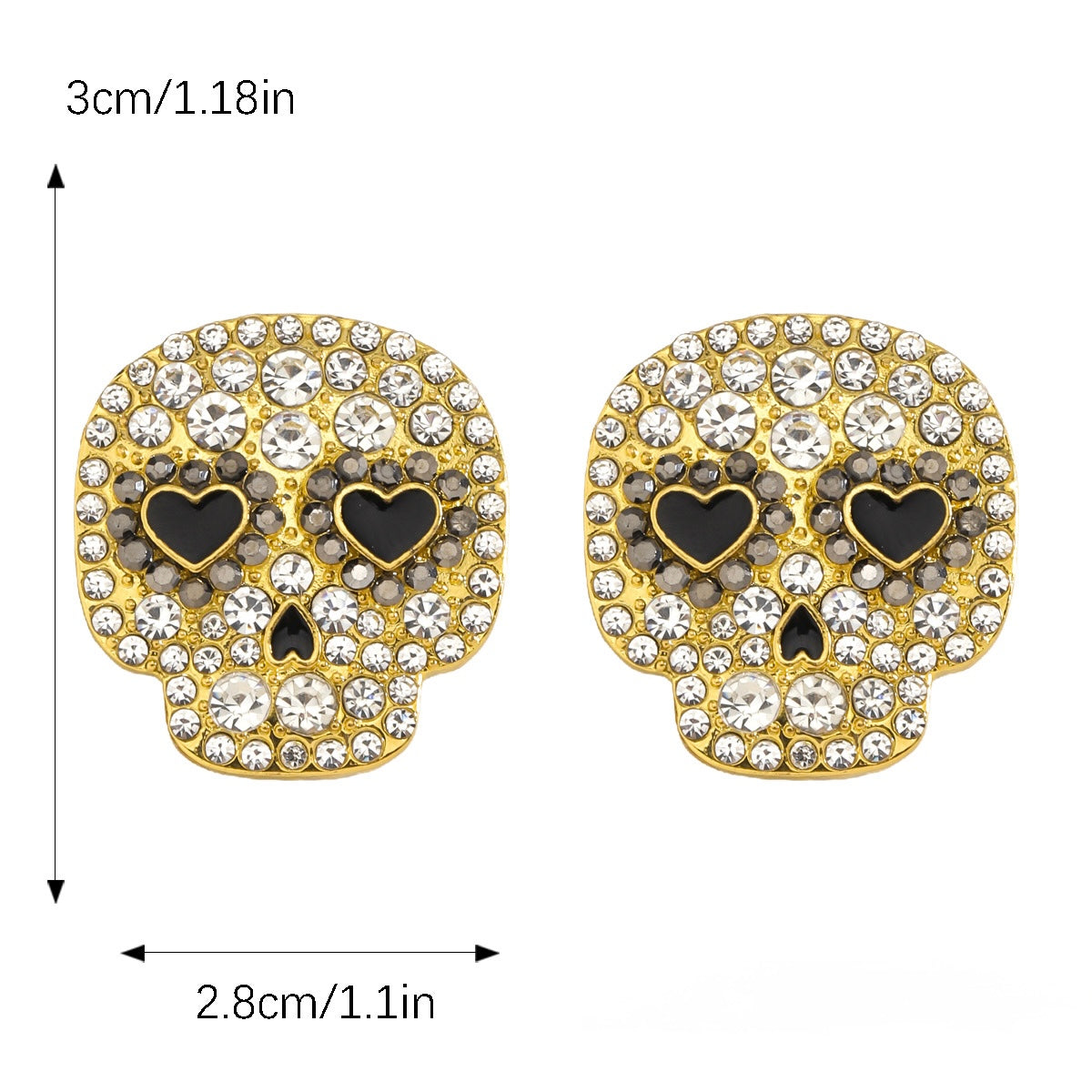 Aretes calaveras pedrería
