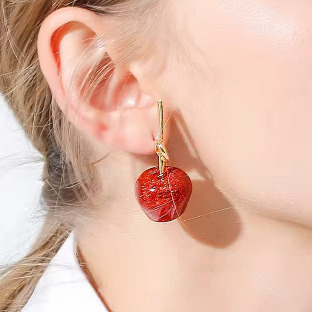 Aretes de manzanas con glitter
