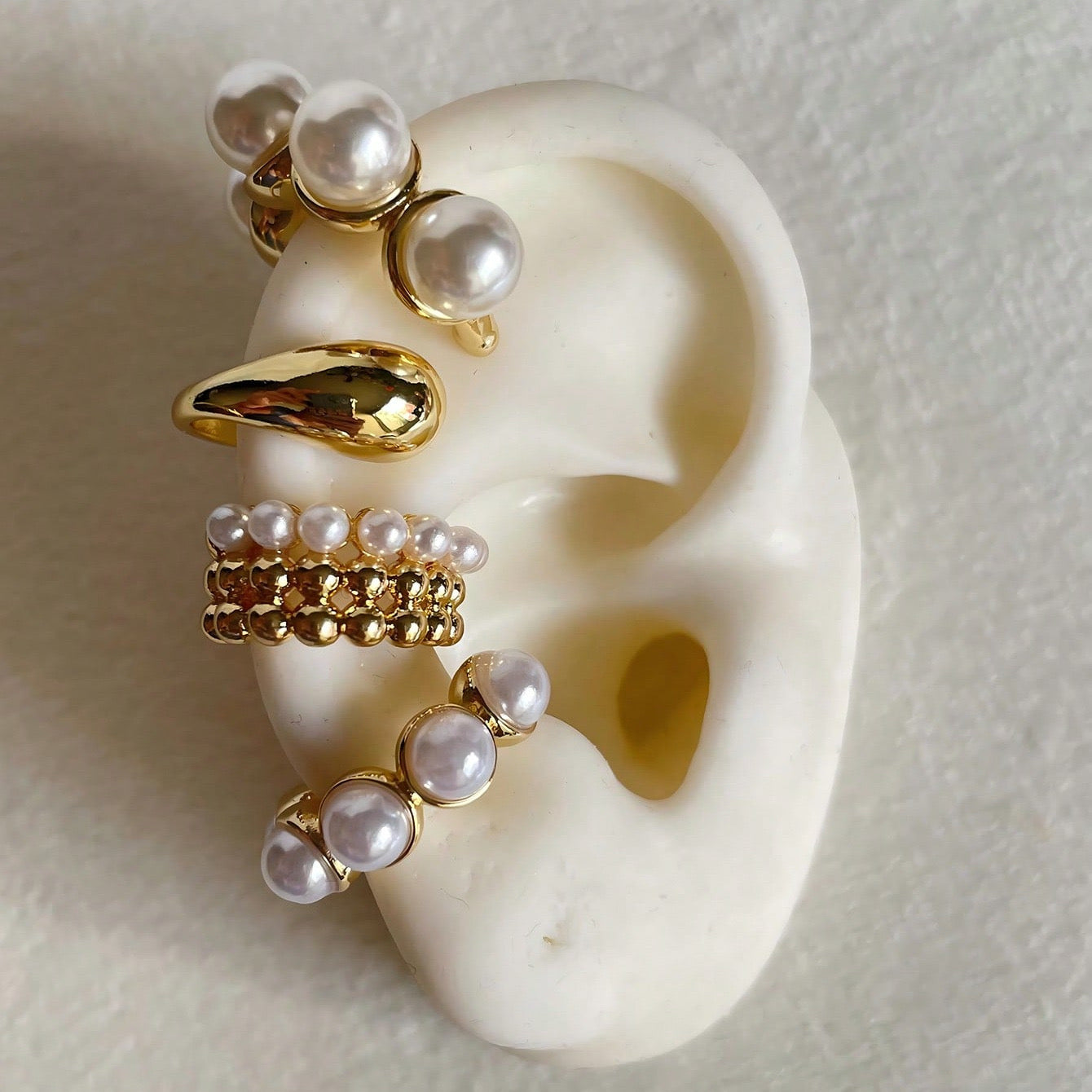 Aretes estilo ear cuff- 4 piezas