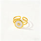 Anillo ajustable estrella blanca - acero inoxidable