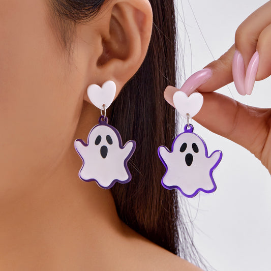 Aretes fantasmas borde morado