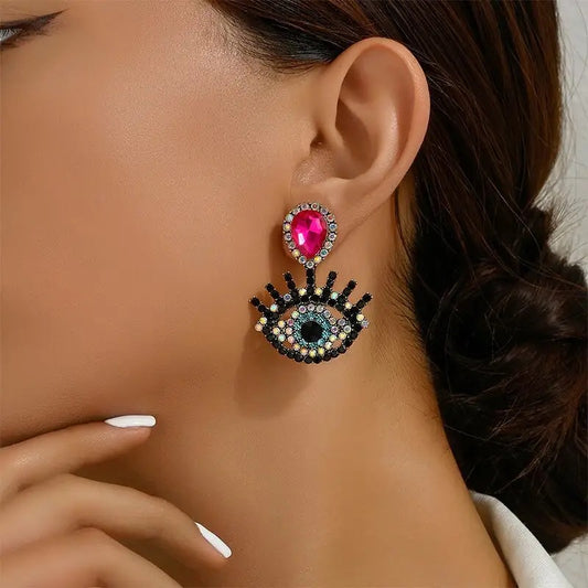 Aretes de Ojos de pedrería