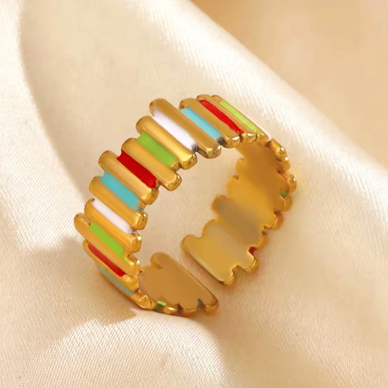 Anillo ajustable colores- acero inoxidable