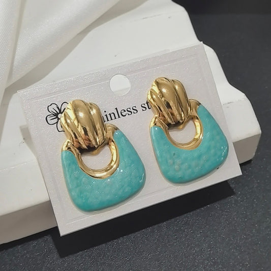 Aretes acero inoxidable - azules