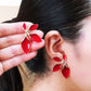 Aretes hojitas rojas