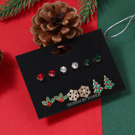 Set de aretes navideños