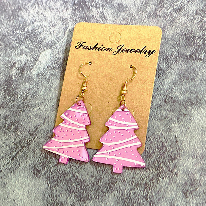 Aretes de pinos rosados