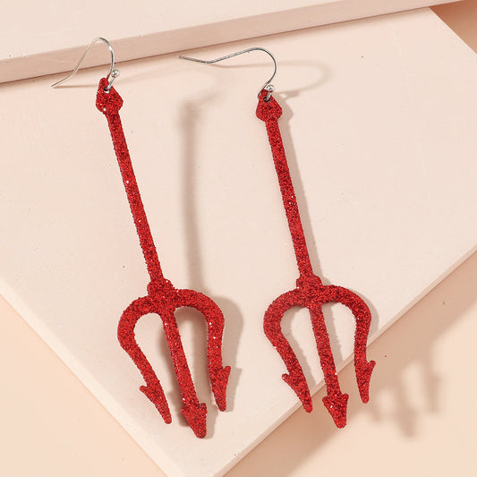 Aretes largos de tridentes con diamantina