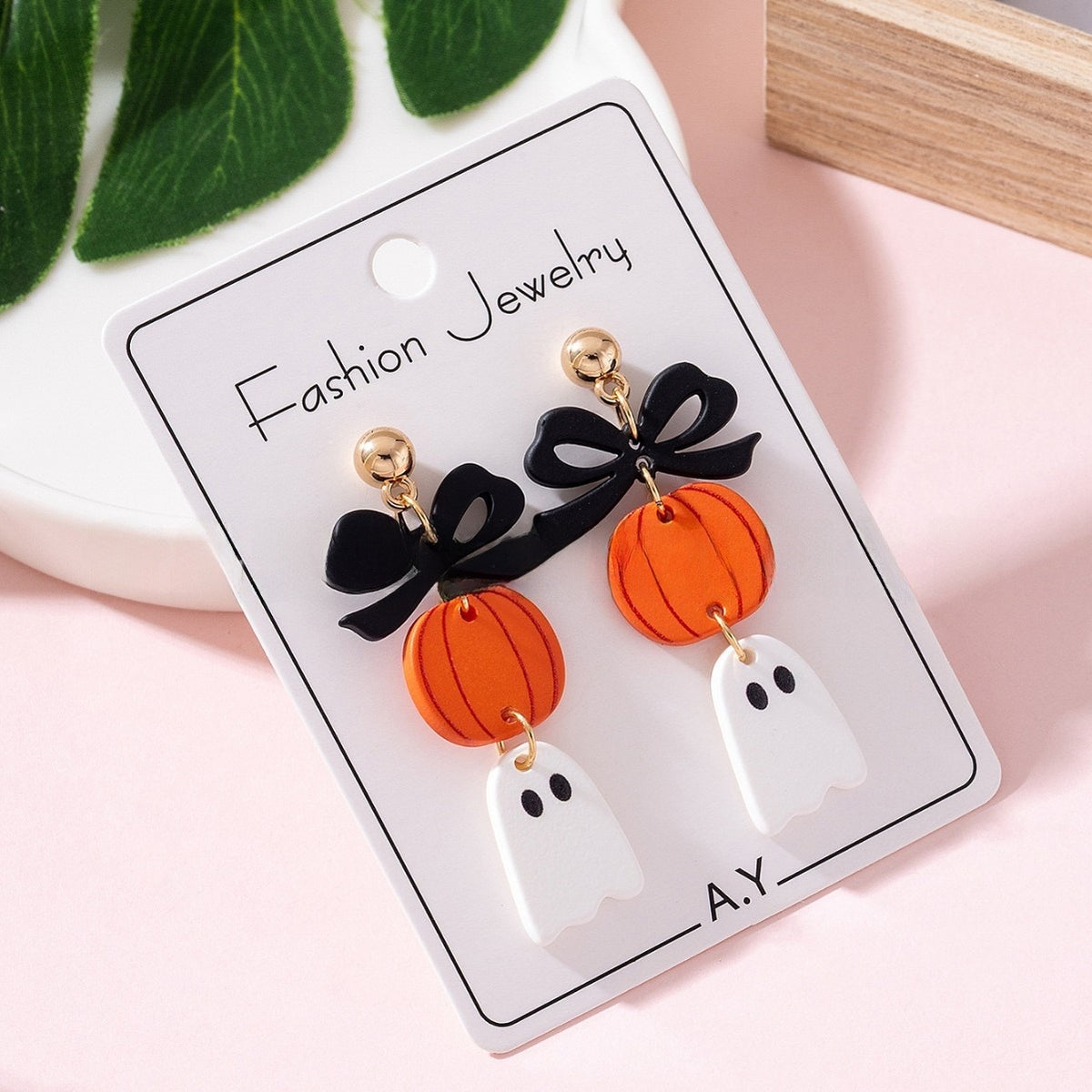 Aretes Halloween lazo negro