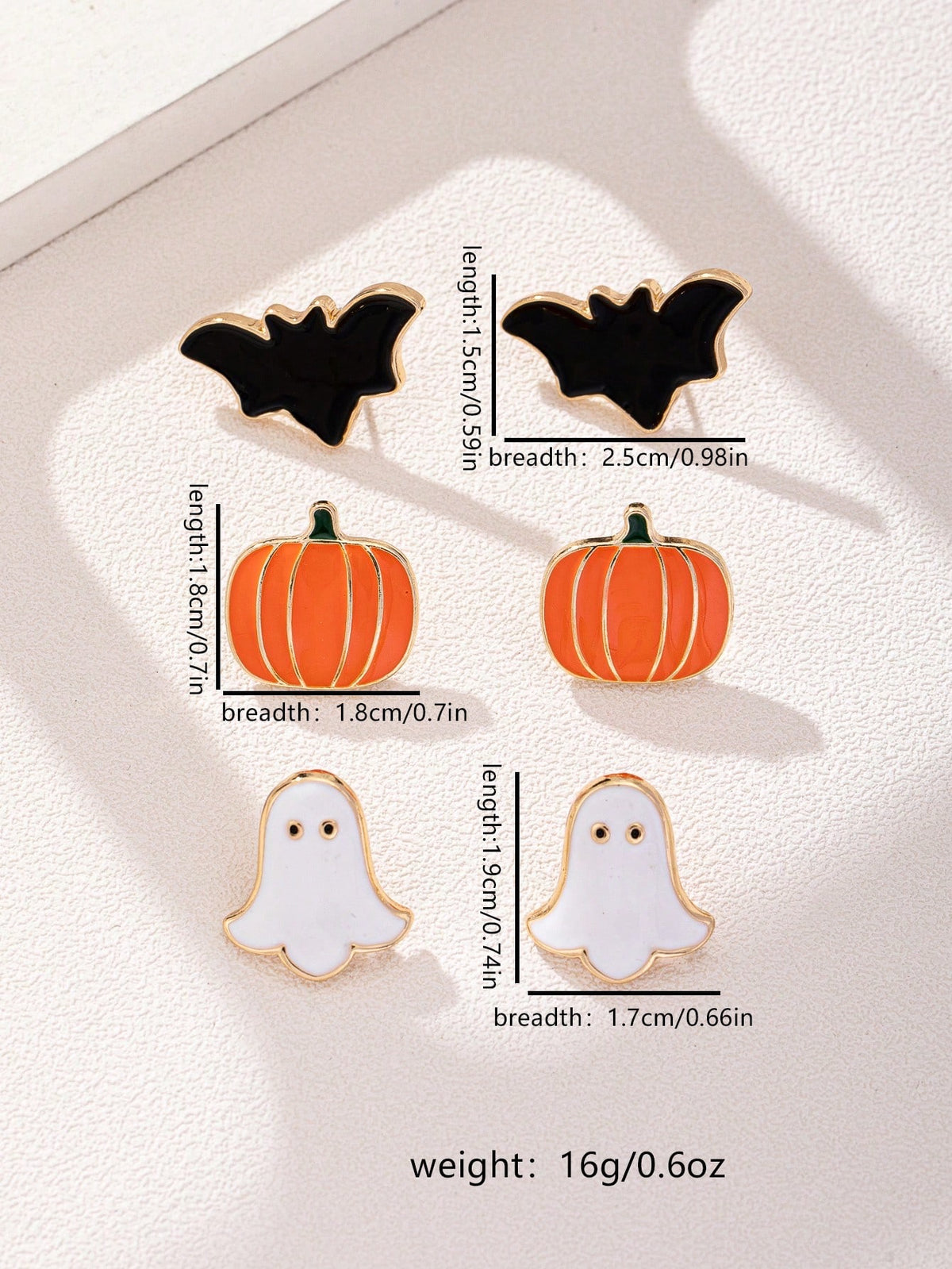 Set de 3 pares de aretes Halloween mod2