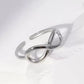 Anillo ajustable infinito plateado / Acero inoxidable