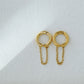 Aretes falsos tipo Huggie con cadena - acero inoxidable