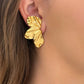 Aretes abanico dorados - acero inoxidable