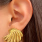 Aretes de abanicos dorados - acero inoxidable