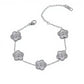 Pulsera flores plateadas - acero inoxidable
