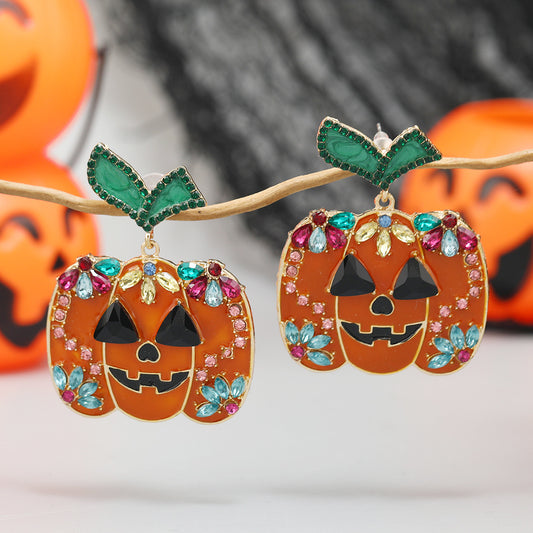 Aretes calabazas pedrería