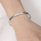 Brazalete plateado con piedritas - Acero inoxidable