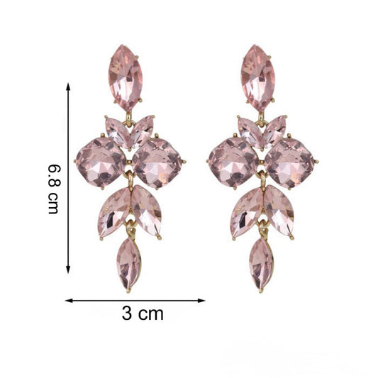 Aretes largos rosados