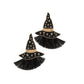 Aretes de sombrero de bruja con hilos