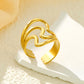 Anillo ajustable dorado - acero inoxidable