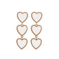 Aretes largos corazones blancos