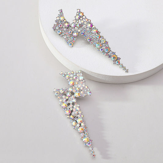 Aretes rayo con pedrería