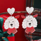 Aretes de perritos navideños