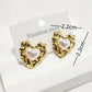 Aretes de corazones dorados con corazón blanco - acero inoxidable
