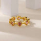 Anillo ajustable corazones rosa - acero inoxidable