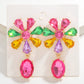 Aretes de pedrería en forma de flor