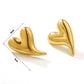 Aretes de corazones dorados - acero inoxidable