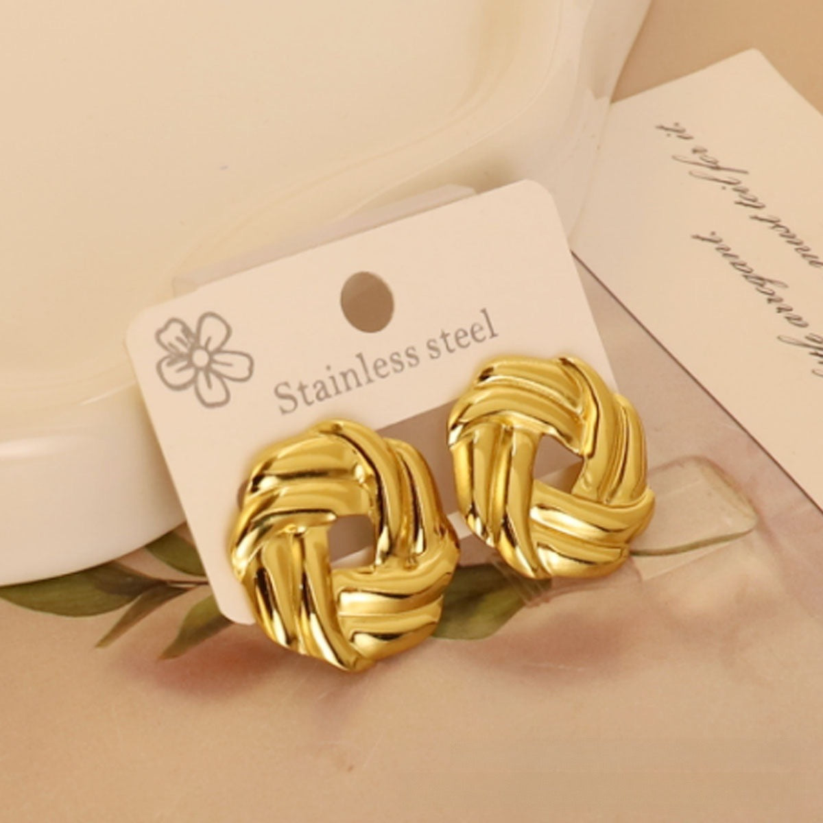 Aretes circulares dorados - acero inoxidable