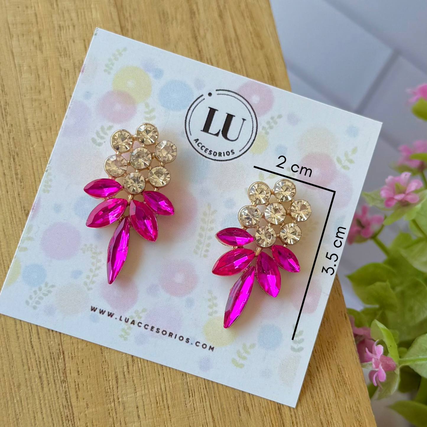 Aretes mod19 rosados