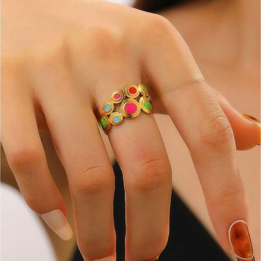 Anillo ajustable colores - acero inoxidable