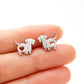 Aretes de perritos plateados - acero inoxidable