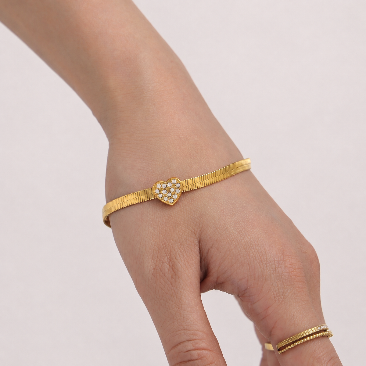 Pulsera con corazón - acero inoxidable