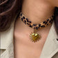 Collar animal print con dije de acero inoxidable