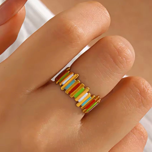 Anillo ajustable colores- acero inoxidable