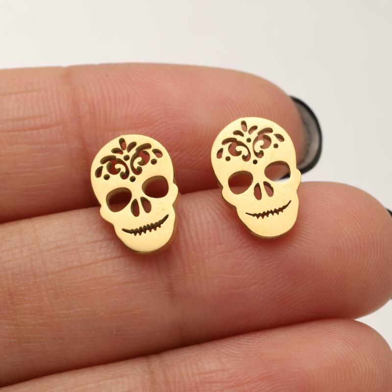 Aretes calaveras- acero inoxidable