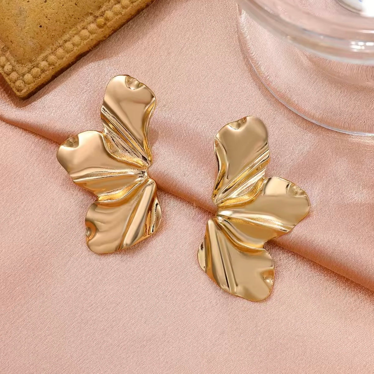 Aretes de abanico - dorado