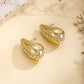 Aretes de gota con pedrería - dorados