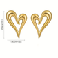 Aretes corazones dorados- acero inoxidable