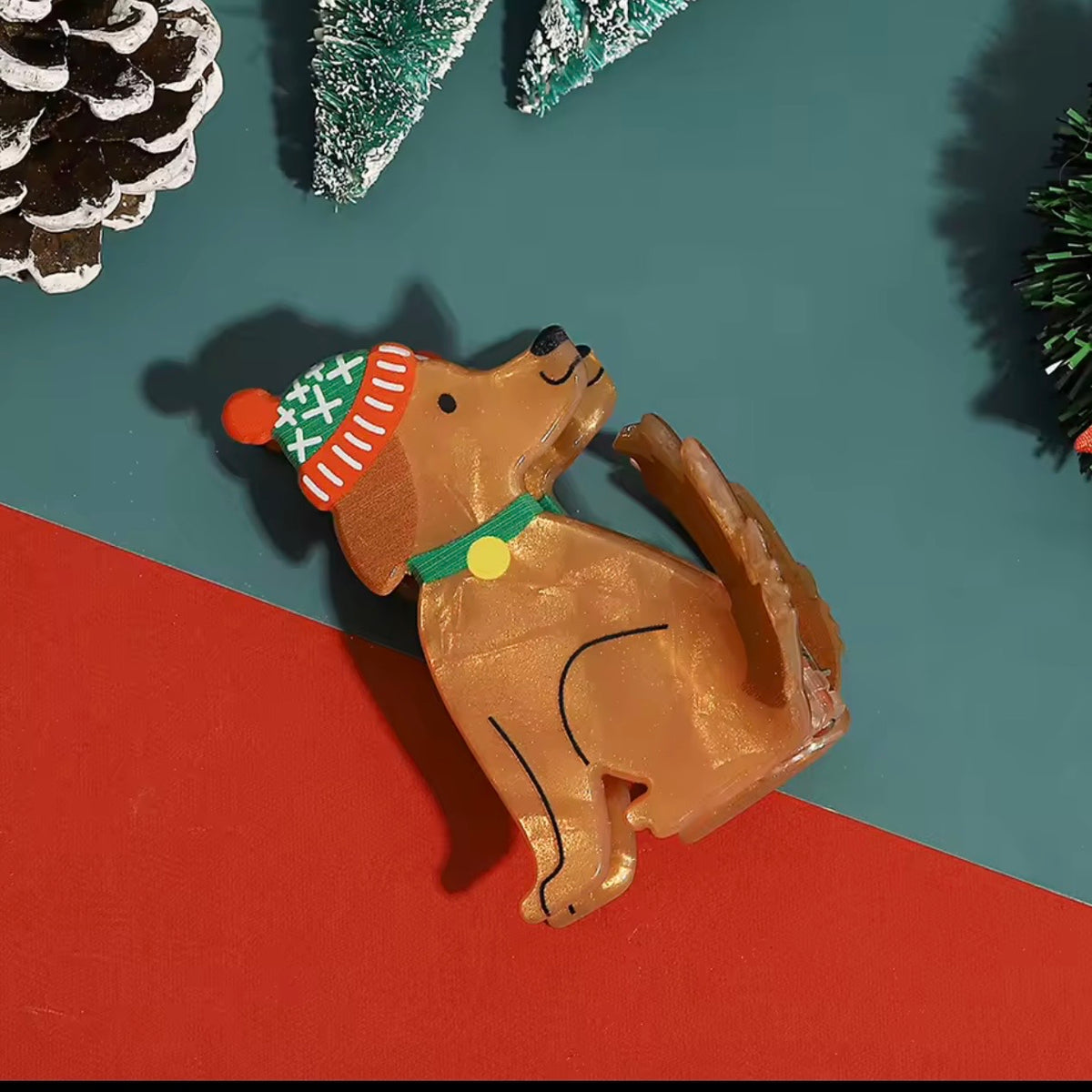 Pinza perrito navideño