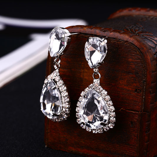 Aretes de gota plateados