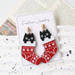 Aretes de gatito y bota navideña