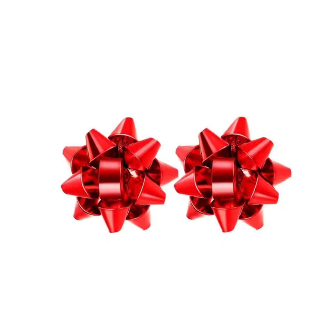 Aretes de moño rojo