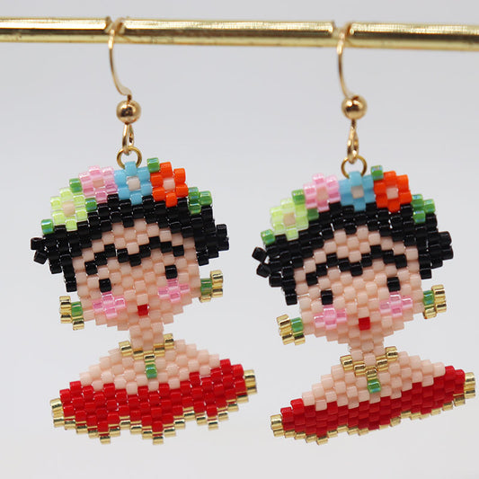 Aretes Frida - rojo