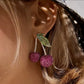 Aretes de cerezas lilas