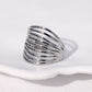 Anillo ajustable líneas plateadas- acero inoxidable