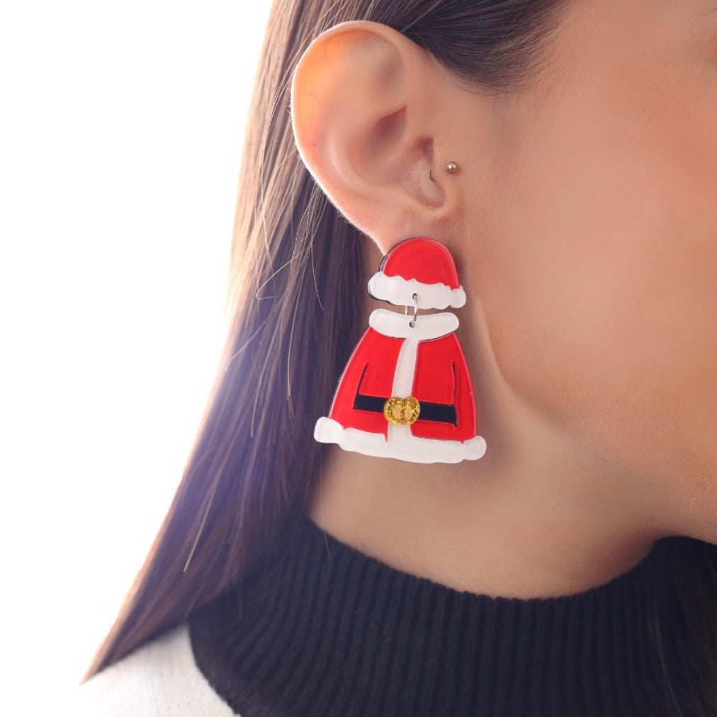 Aretes traje de santa claus